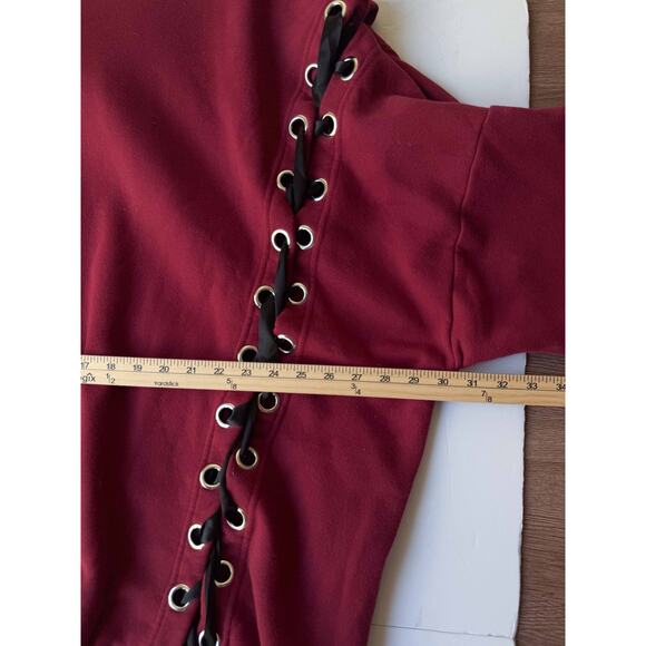 Dolls Kill Current Mood Hellions Hoodie 1X Wine Grunge Goth Rock Whimsygoth - Picture 5 of 9